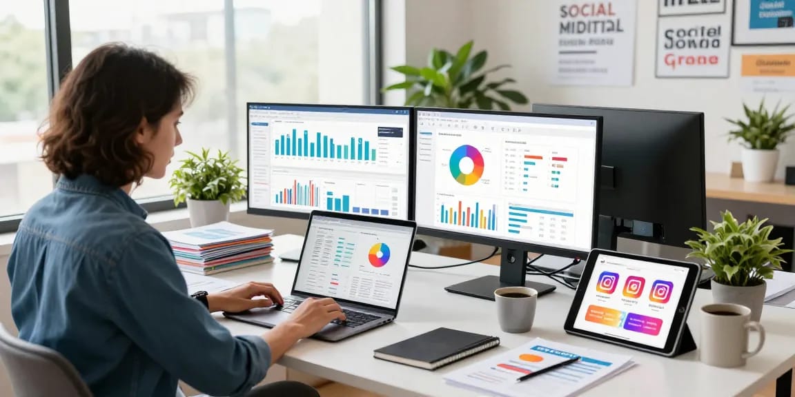 Engaging workspace for analyzing aktive instagram follower kaufen strategies with digital analytics tools.