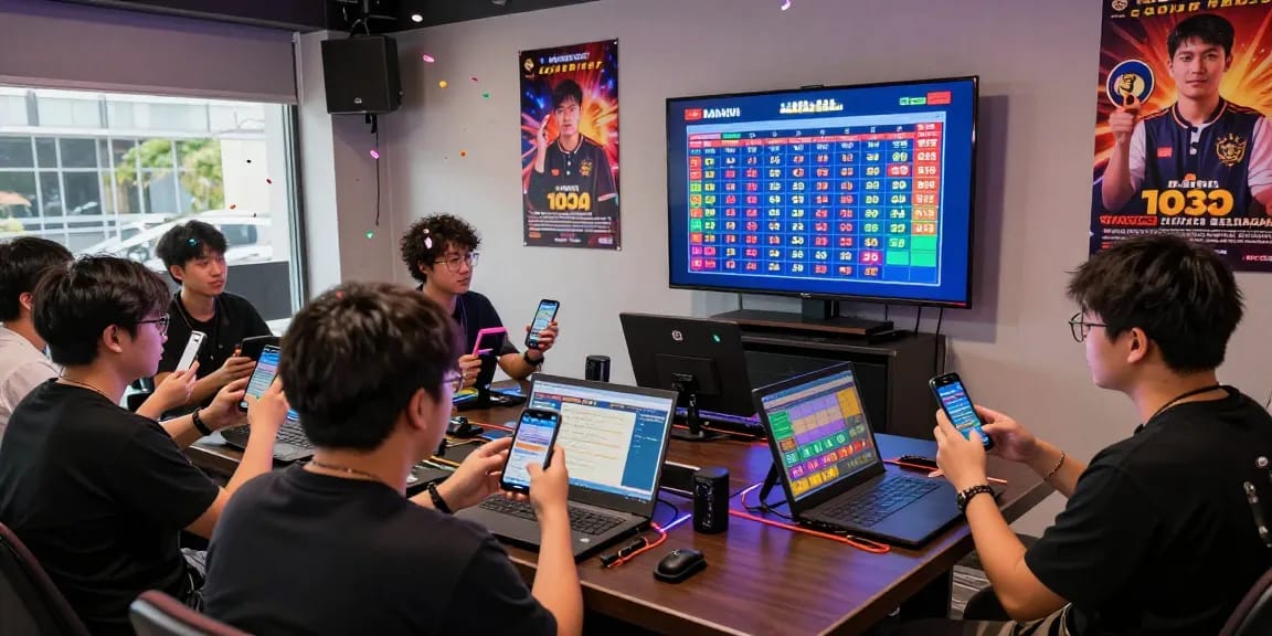 Engaging scene of enthusiastic players during a live draw event for toto macau showcasing excitement and real-time results.
