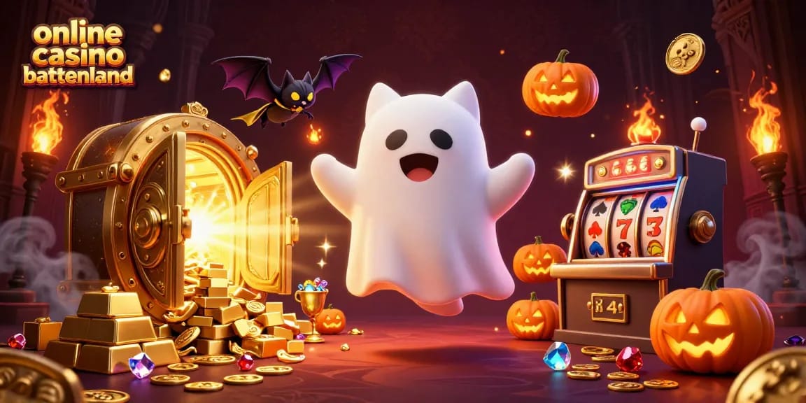 Experience thrilling moments at online casino buitenland with a friendly ghost cat and treasure elements.