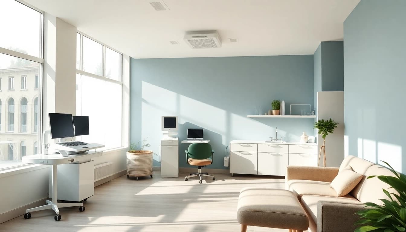 Experience personalized care at a bespoke health clinic Sydney with a modern and calming consultation room.