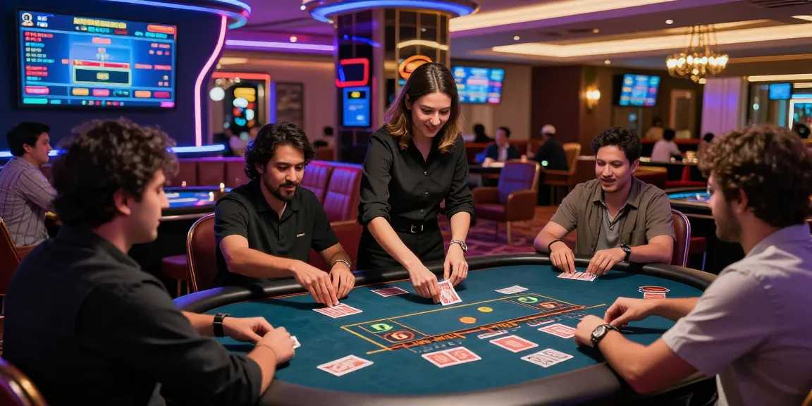 Exciting Andar Bahar King game action with real dealers and players in a lively casino environment.
