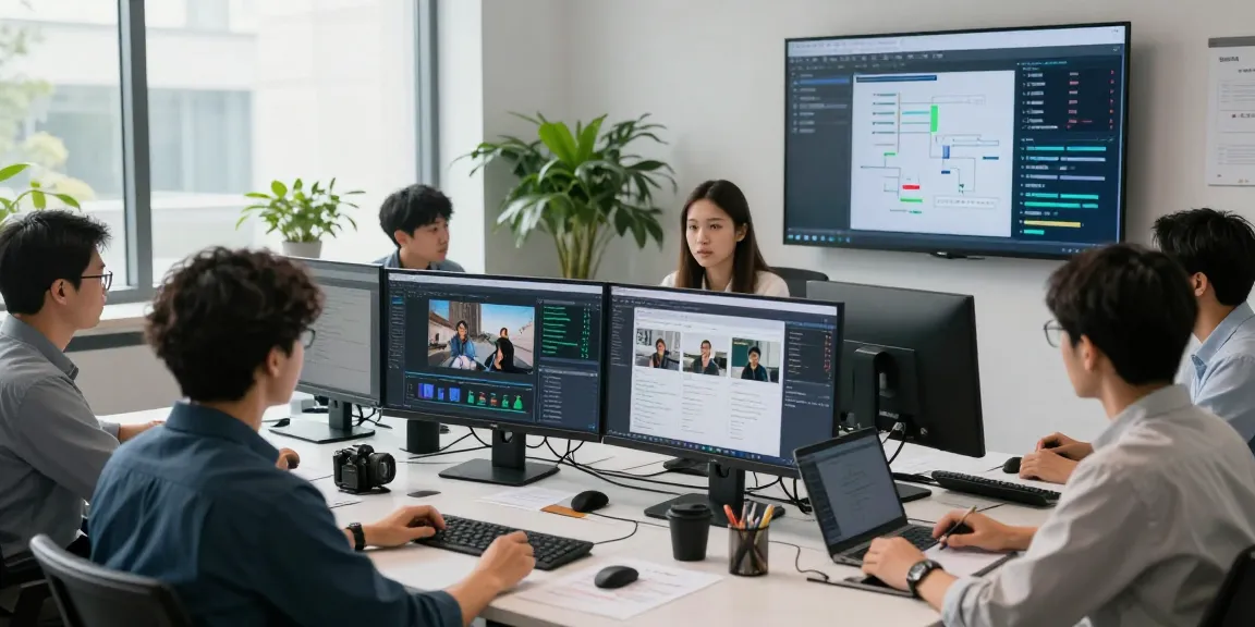 Analyze AI-generated visuals with professionals in a high-tech lab using advanced tools to detect AI image.