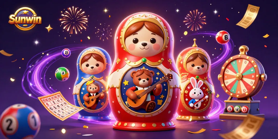 Engage with Sunwin's vibrant casino-themed 3D illustration showcasing lively gaming elements.