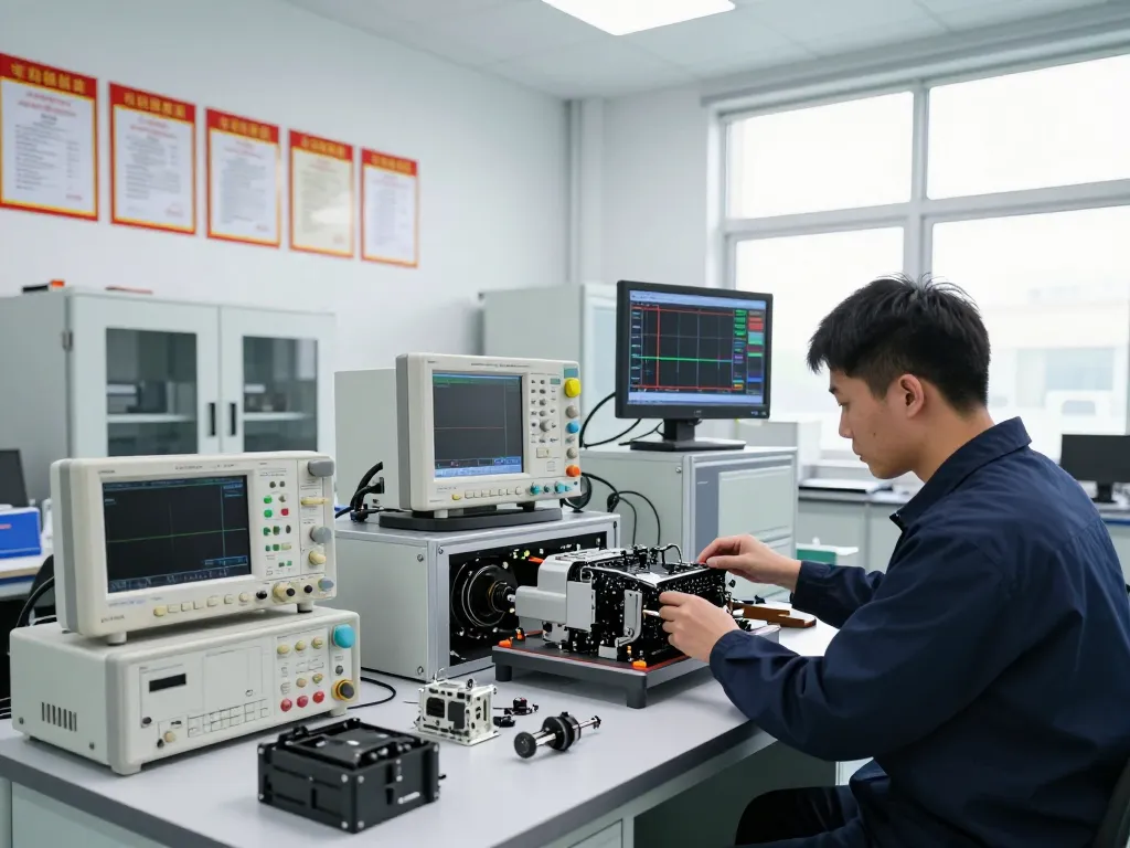 E marking compliance testing in a high-tech automotive lab, showcasing vehicle components under advanced certification analysis.