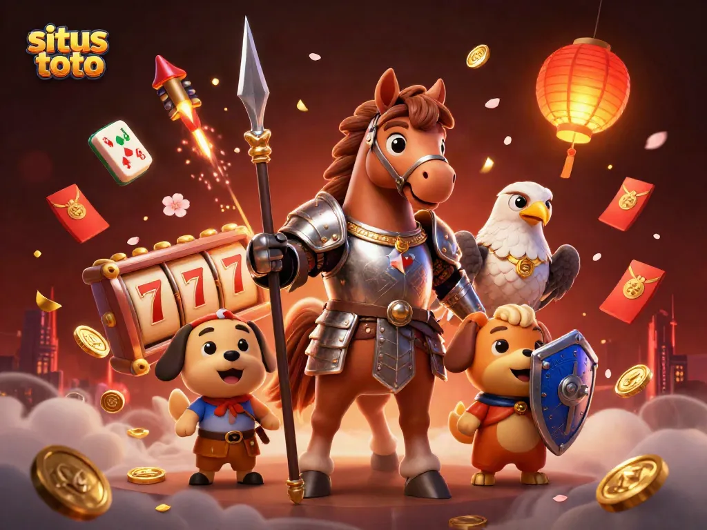 Engage in situs toto with exciting reels, lucky symbols, and vibrant casino elements.