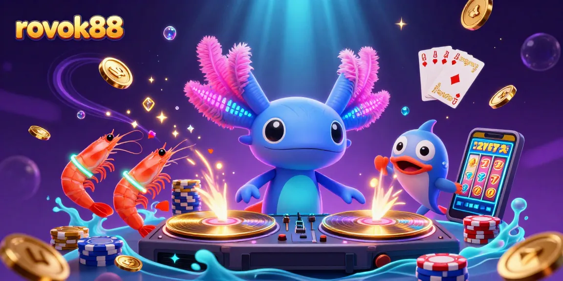 Experience the excitement of rokok88 with a vibrant underwater casino scene featuring lively characters and sparkling elements.