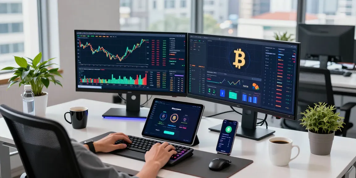 Advanced trading workspace showcasing a trusted cloud mining company with cryptocurrency dashboards and secure digital wallets.