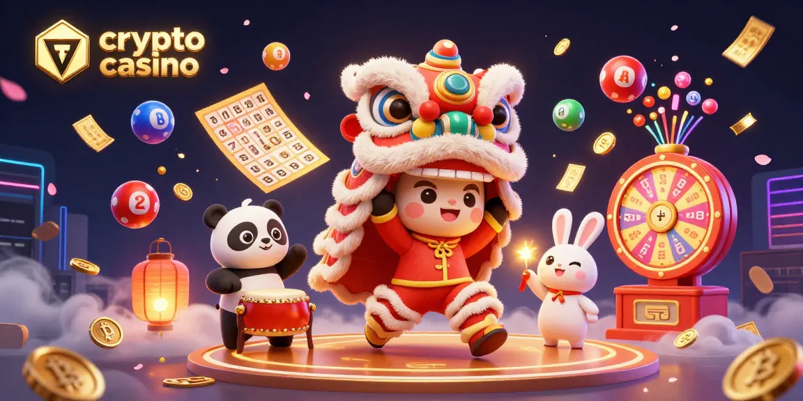 Plongez dans l'univers du crypto casino avec des symboles de jeux colorés et une ambiance festive.