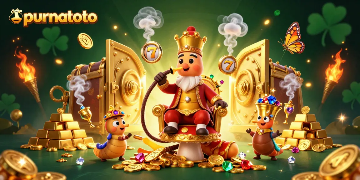 Purnatoto menampilkan tindakan menarik dengan simbol slot dan 7 keberuntungan dalam ilustrasi kasino yang dramatis.