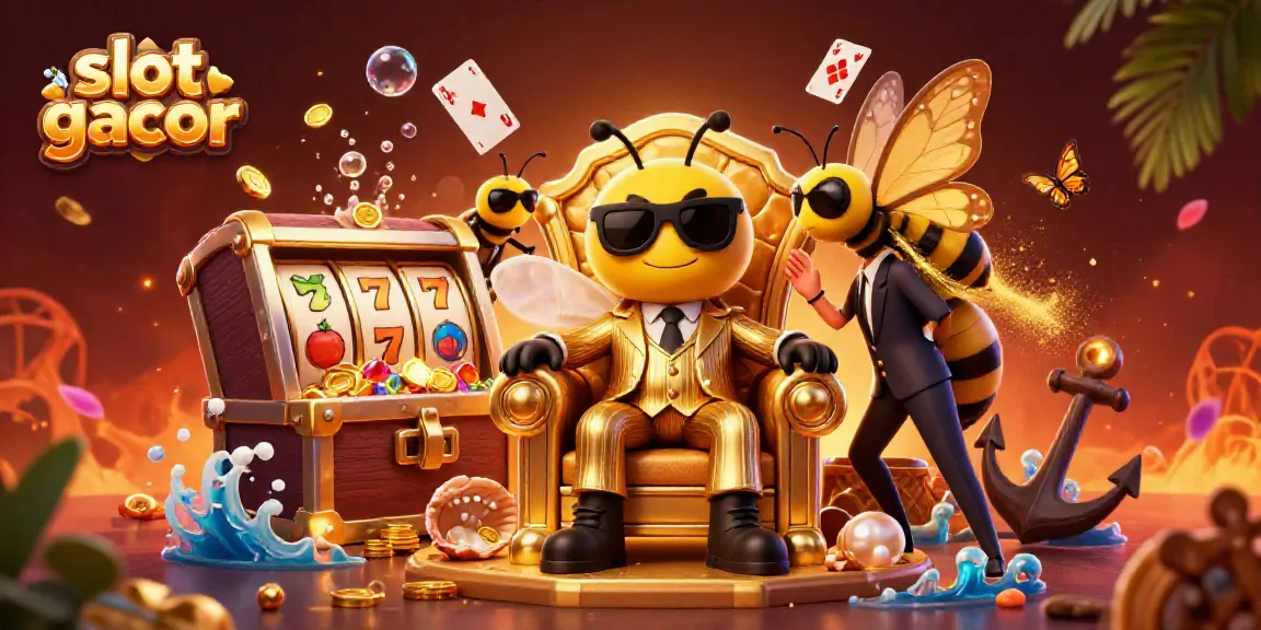 Engage with slot gacor gaming in an ultra-detailed 3D scene featuring a mob boss and casino elements.