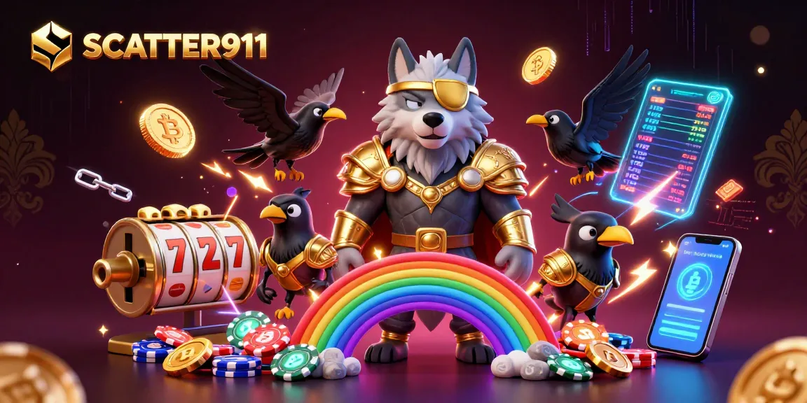 Engage in SCATTER911 slot gaming with mythical Norse characters amid neon crypto elements.