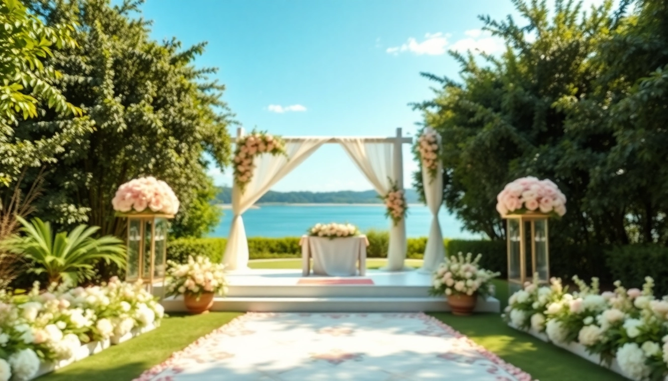 Stunning setup at the Best Wedding Venue Jacksonville showcasing an elegant outdoor altar and lush surroundings.
