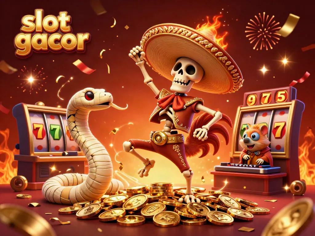 Merayakan slot gacor dengan skeleton, ular mummy, dan hamster DJ di kasino.