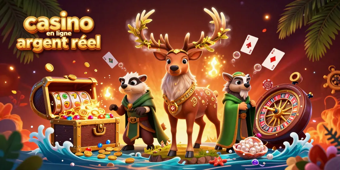 Profitez d'une illustration de casino en ligne argent réel avec un druide et des jeux de chance captivants.