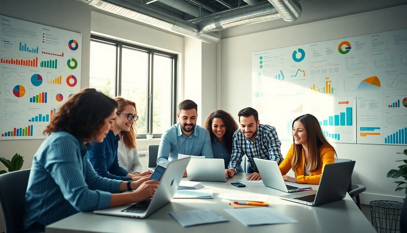 Steigende Marketingstrategien visualisieren auf https://alvionz.de/ mit einem kreativen Team in einem modernen Büro.