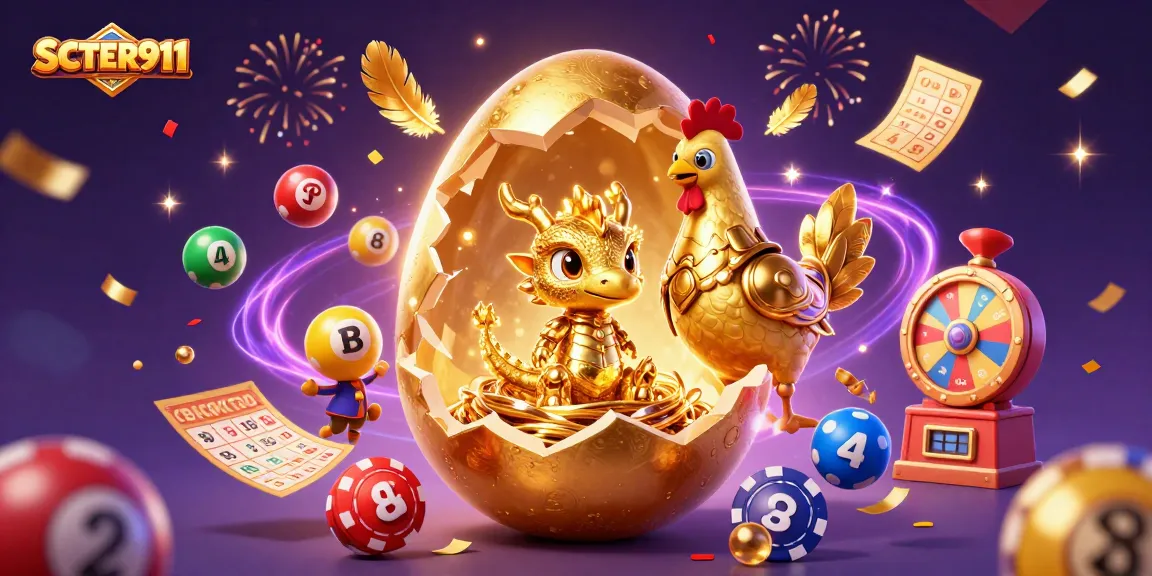 Engage with SCATTER911's thrilling world as a golden dragon nestled in poker chips amidst vibrant lottery elements.