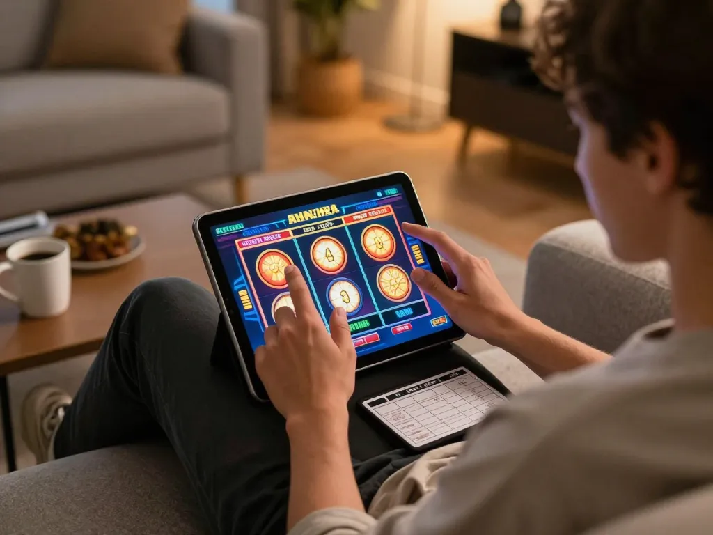 Engaging gameplay on LLWIN’s mobile slot app, showcasing vibrant graphics and convenient user experience
