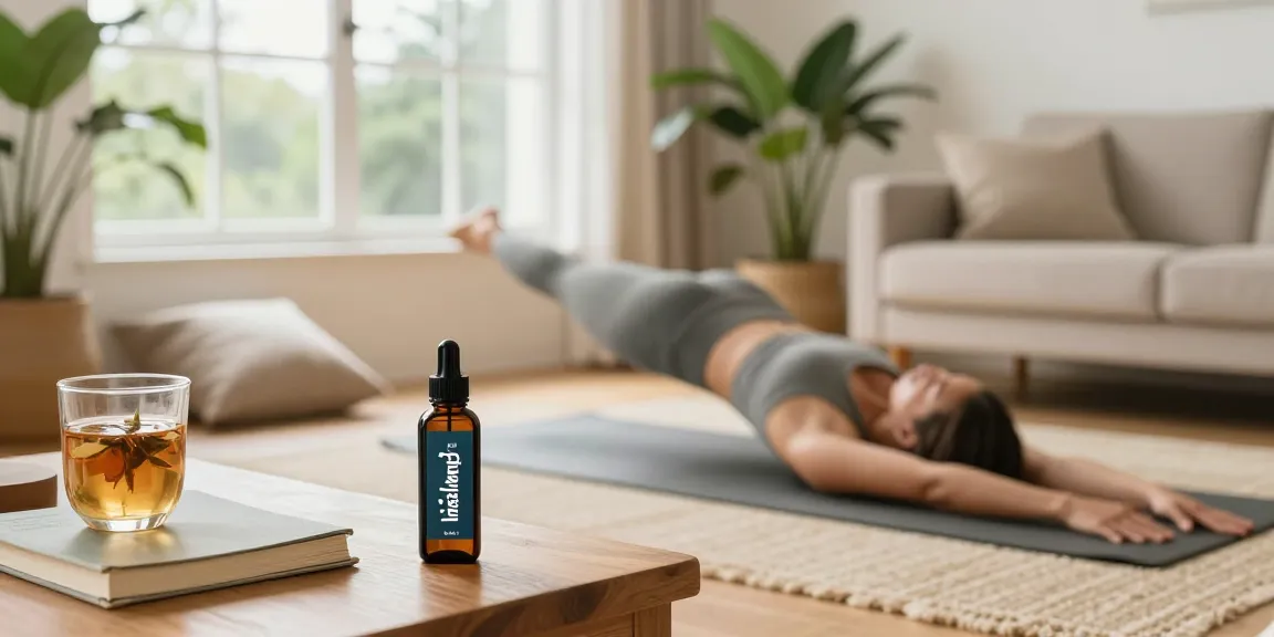 lost mary bm6000 vape device enhancing wellness routine during yoga in a serene living room.