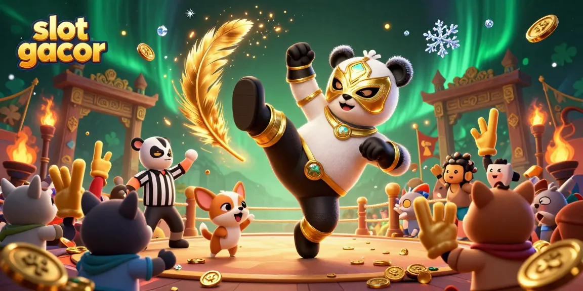 Experience an exciting slot gacor battle with energetic characters and vivid casino elements.