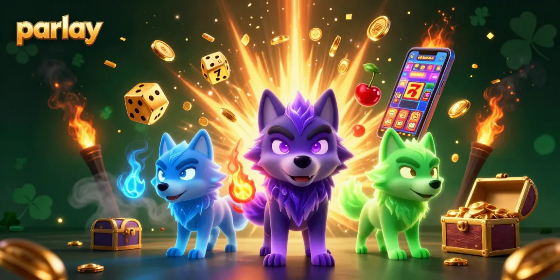 Experience the thrill of parlay betting in an exciting casino atmosphere with vibrant game elements.