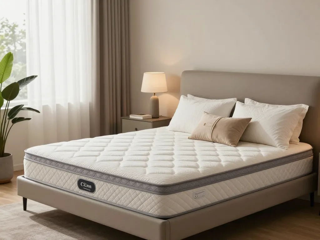 Orthopaedic mattress in a cozy bedroom promoting restful sleep.