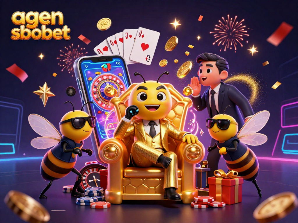 Agen sbobet showcases vibrant gambling action with a bumblebee mob boss and exciting game elements