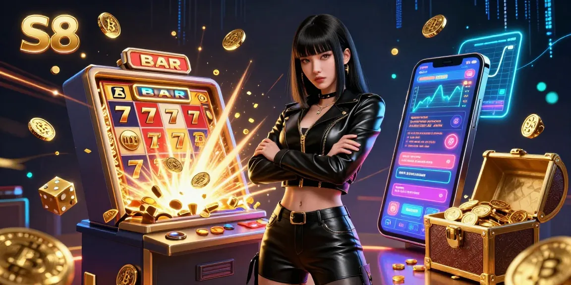 S8 offers a futuristic casino experience with vibrant visuals and jackpot excitement through a stunning 3D illustration.