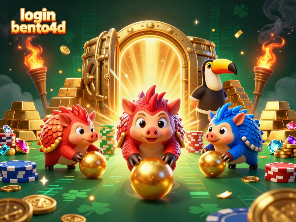 Experience fast gameplay with login bento4d, featuring rival pangolins in an electric casino environment.