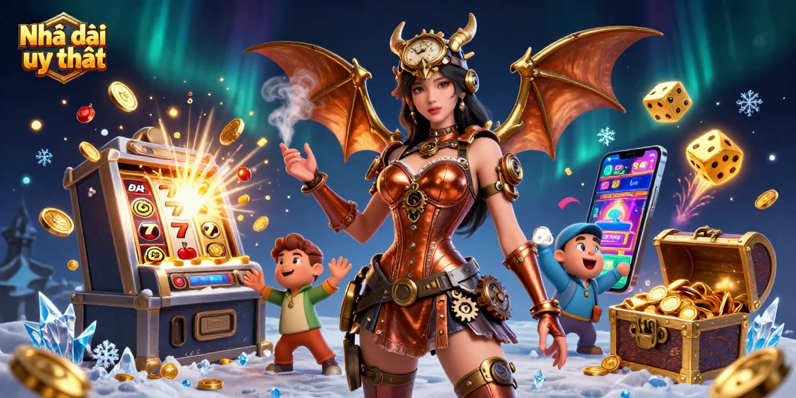 Engage with Nhà cái uy tín showcasing vibrant casino elements in a dynamic 3D illustration.