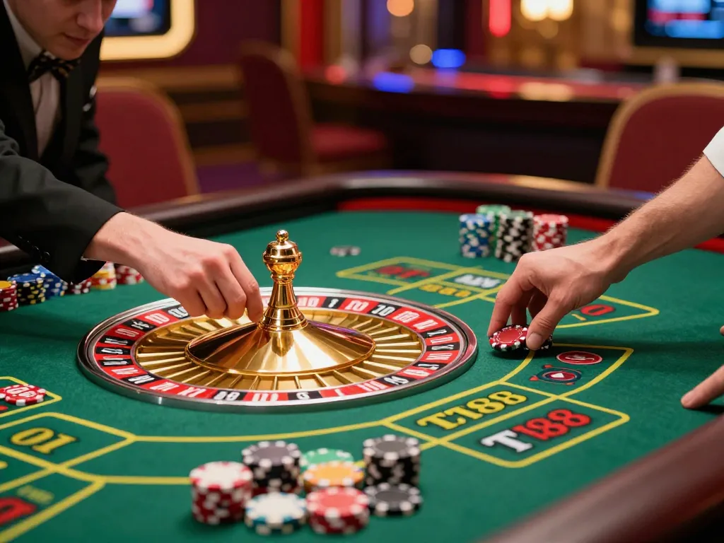 Player engaging in roulette gameplay at TT88 online casino, showcasing strategic betting and excitement.