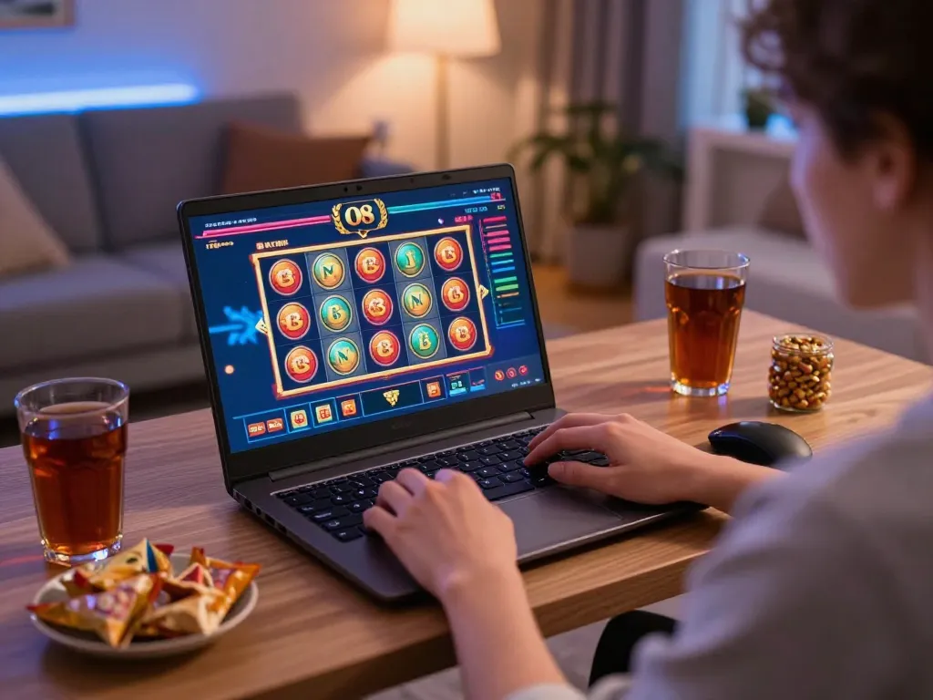 Player enjoying a dynamic online casino experience at O8 with engaging slot gameplay.