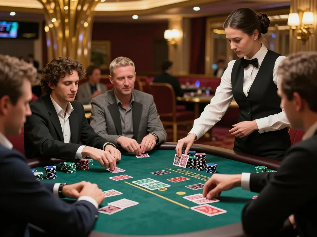 Ligalexus players engaging in live dealer blackjack strategies at a luxury casino table
