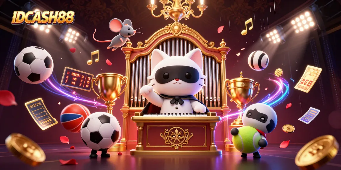 Engage in thrilling gameplay with IDCASH88's enchanting casino scene showcasing dynamic sports elements.