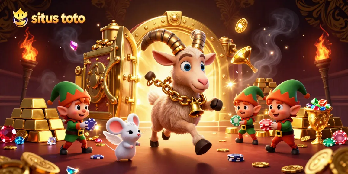 Engage with situs toto through animated characters in a vibrant casino scene.