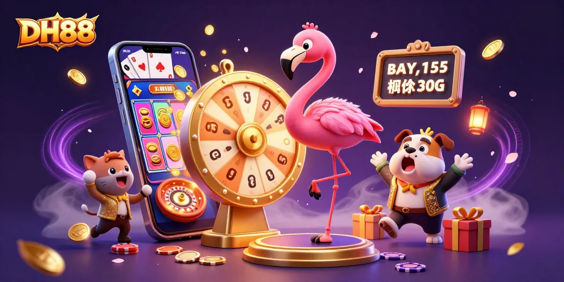 Experience exciting gameplay with DH88 through a vibrant casino scene featuring dynamic characters and prize reveals.