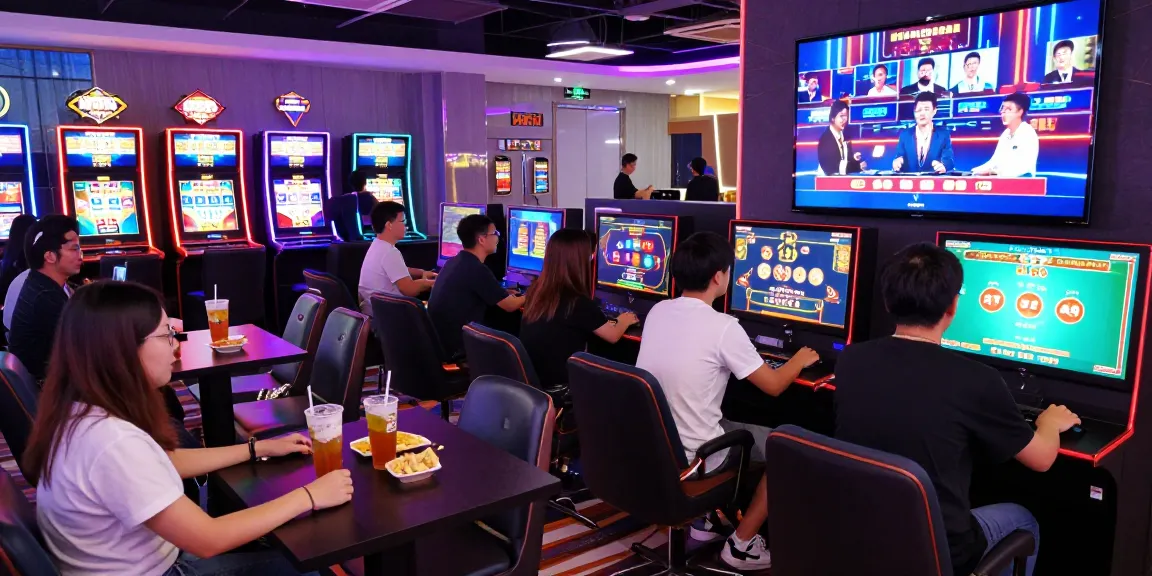 Engaged players at MBM娛樂城 enjoying interactive gaming in a vibrant lounge.