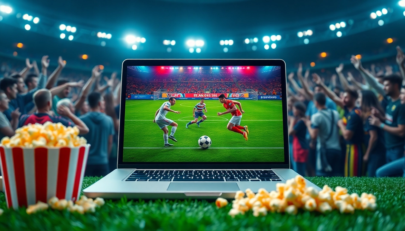 BOLAKAMI streaming football match excitement with vibrant visuals dan penggemar yang aktif.
