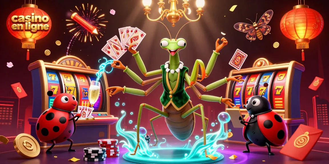 Jouez au casino en ligne dans un univers animé avec des symboles de jackpot et de la chance.