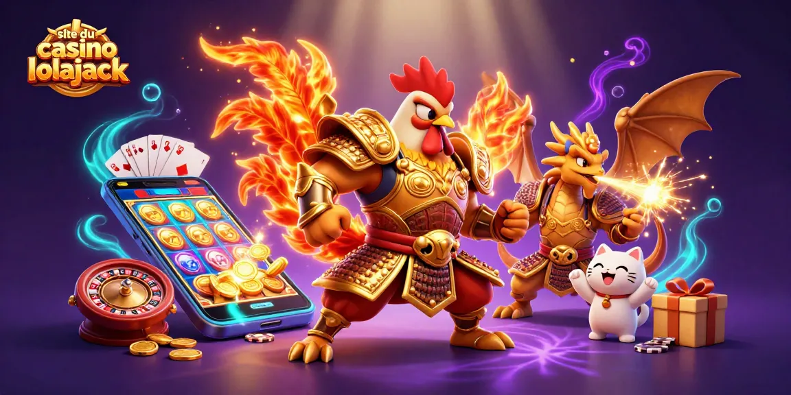 Explorez le site du casino lolajack avec des éléments de jeu captivants et des personnages dynamiques.