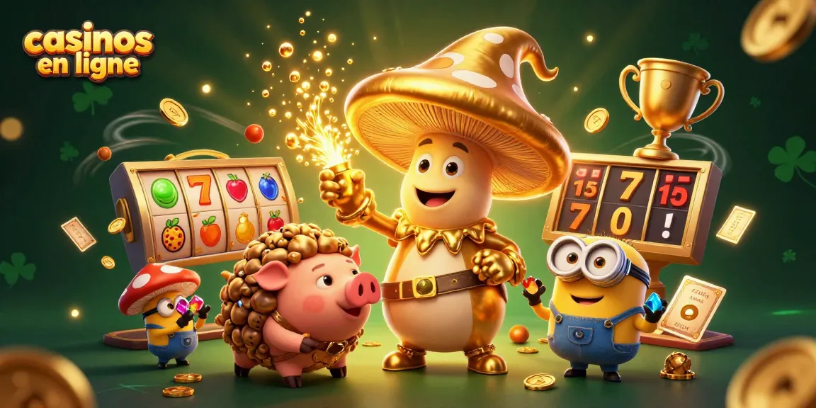 Plongez dans l'univers des casinos en ligne avec cette illustration captivante montrant un mage transformant tout en or, entouré de rouleaux de machines à sous et de trésors scintillants.