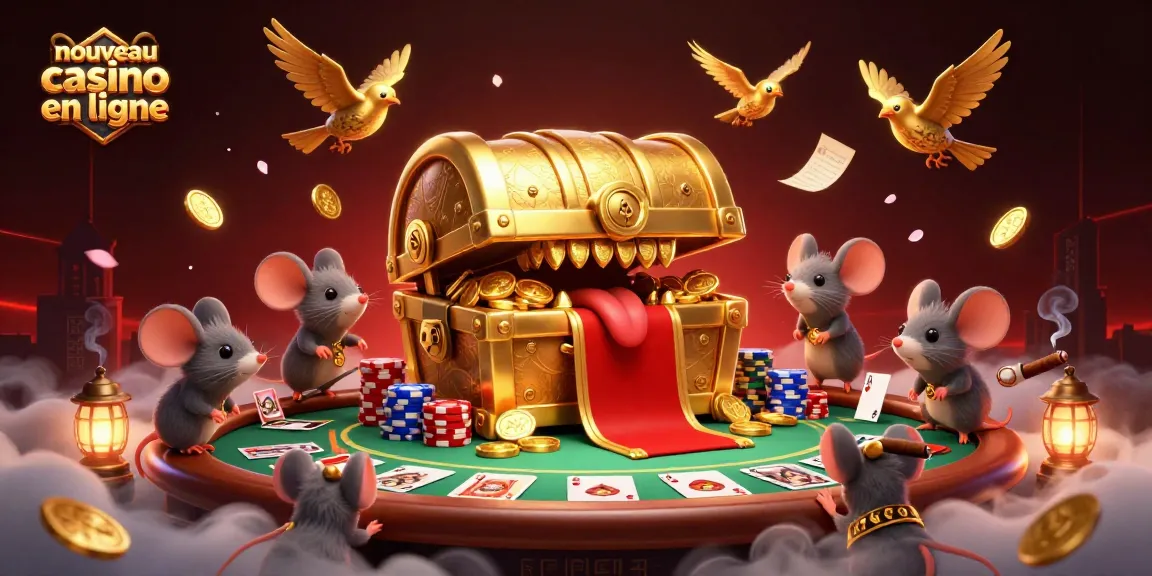 Illustration représentant un nouveau casino en ligne, captivant les joueurs avec une ambiance riche de trésors.