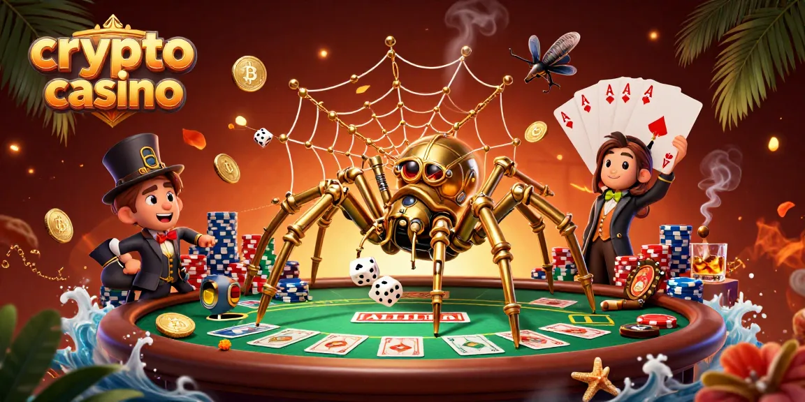 Expérimentez le divertissement des crypto casinos avec une illustration immersive et dynamique.