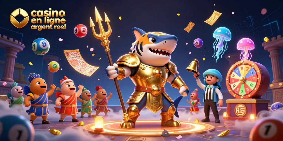 Découvrez le spectacle vibrant du casino en ligne argent réel avec des personnages animés dans un coliséum sous-marin.
