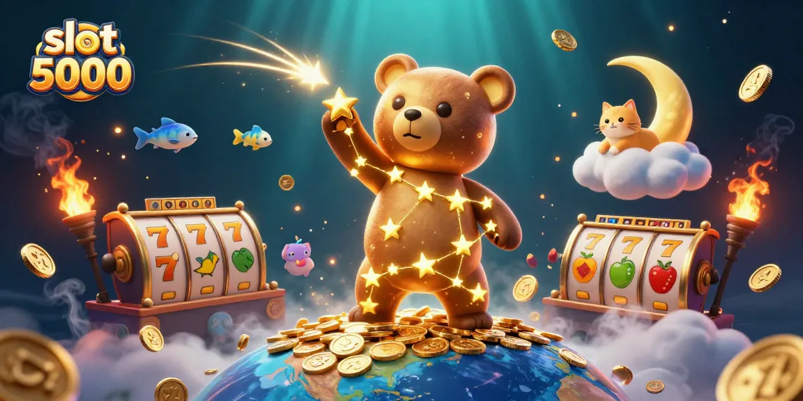 Experience thrilling wins with slot deposit 5000 through this vibrant casino illustration.