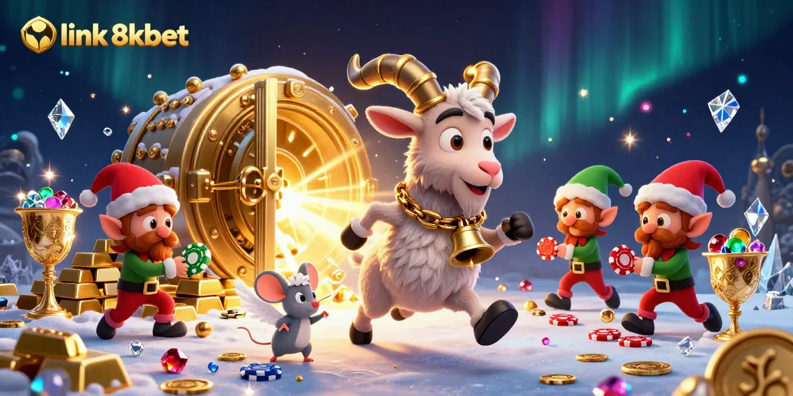 Experience thrilling games at link 8xbet with festive characters in a dynamic casino setting.