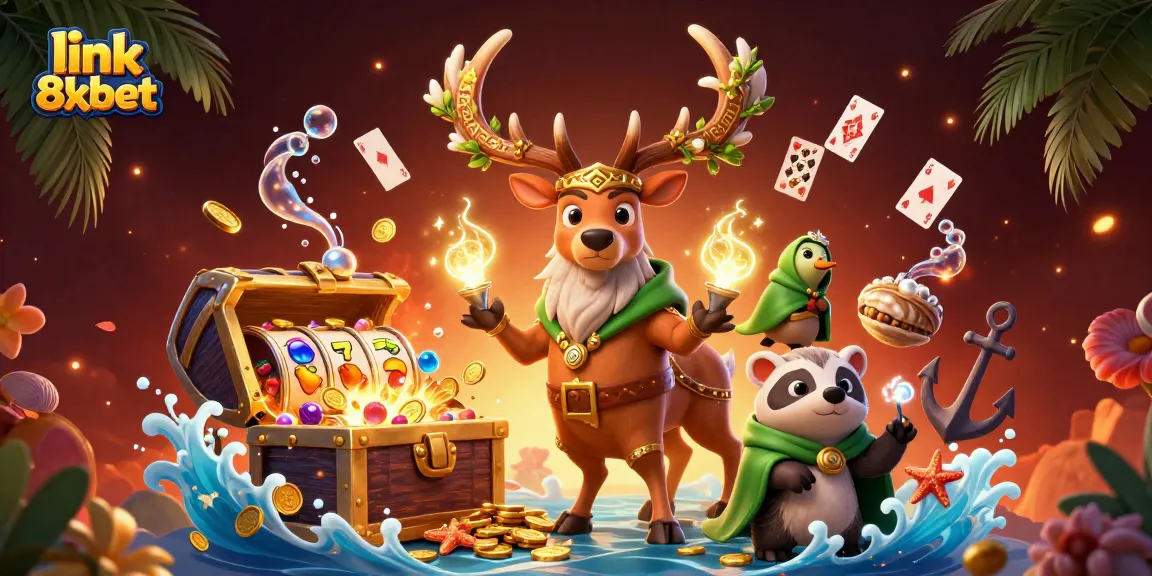 Spin to win at link 8xbet with vibrant 3D casino characters and rich gaming elements.